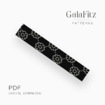 Abstract silver flowers bead loom pattern