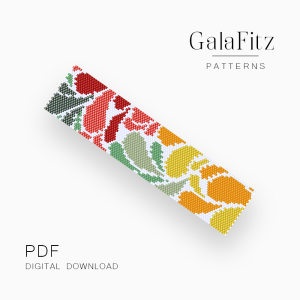 Abstract Drops Peyote Bracelet Pattern – Colorful PDF Design