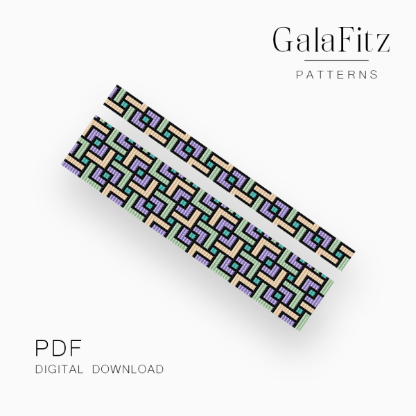 Modern geometry bead loom pattern