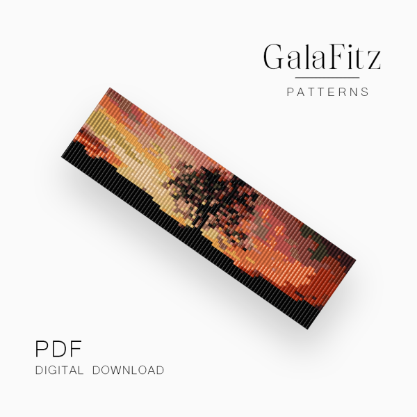 Sunset Loom Bracelet Pattern – Warm Landscape Design