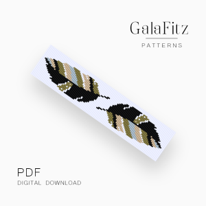 Layered Feather Motif Loom Bracelet Pattern