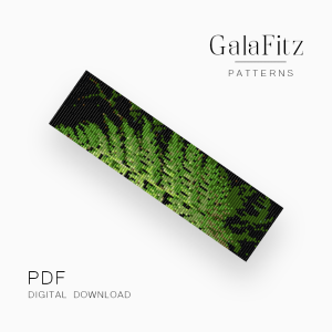 Green Fern Leaf Loom Bracelet Pattern