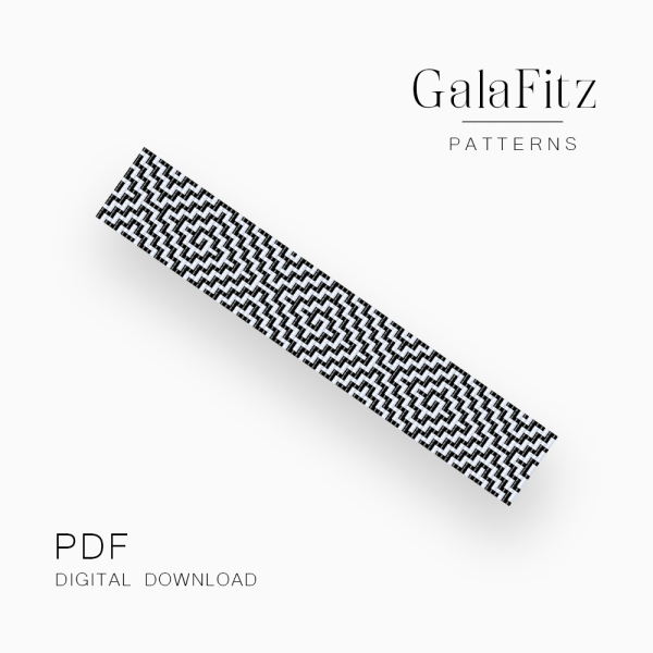 Black & White Loom Bracelet Pattern PDF