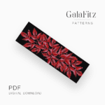 Red leaves bead loom pattern