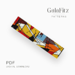 Colored glass bead loom pattern