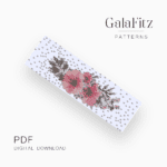 Pink-grey flower peyote pattern