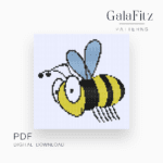 Cartoon bee bead loom tapestry pattern