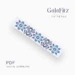 Blue embroidery style bead loom pattern