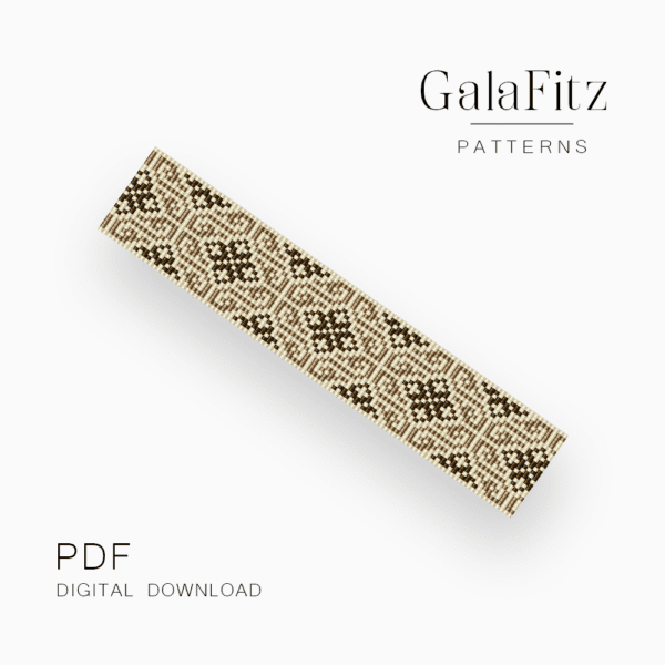 Bronze geometry bead loom pattern