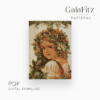 Vintage girl picture bead loom tapestry pattern