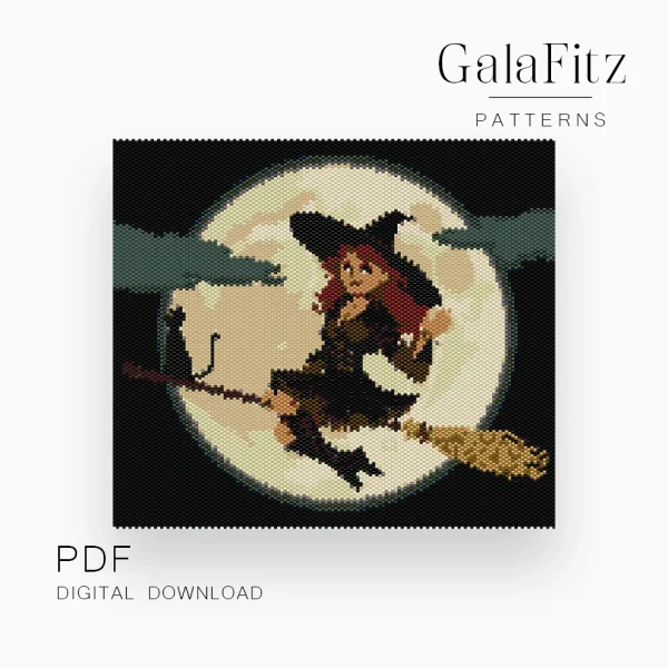 Witch Tapestry Bead peyote Pattern PDF