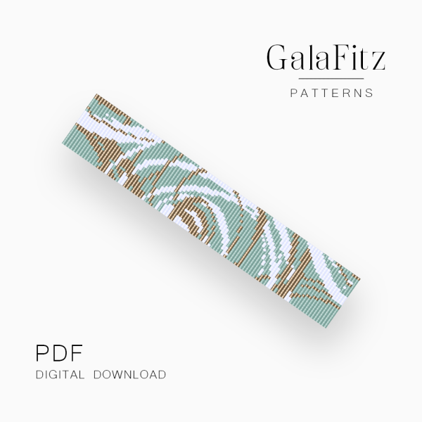 Mint Marble Waves Loom Bracelet Pattern
