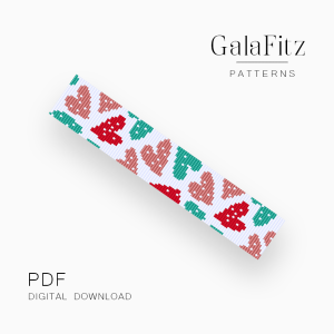polka dot heart loom bracelet pattern