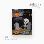 Skeleton with Pumpkins Bead Weaving Pattern