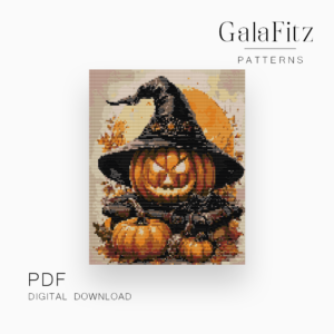 witch pumpkin bead loom tapestry pattern