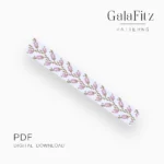 Pink willow branches bead loom pattern, PDF