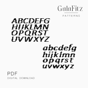 Italic style alphabet bead loom pattern