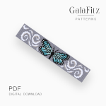 Blue Butterfly Scroll Loom Bracelet Pattern