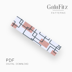 Blush Geometric Grid Peyote Bracelet Pattern