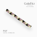 Black and Blush Triangle Peyote Bracelet Pattern