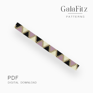 Black and Blush Triangle Peyote Bracelet Pattern