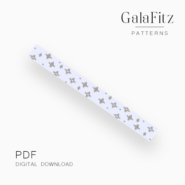 Silver Star Scatter Peyote Bracelet Pattern