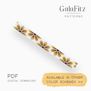 Floral Half Drop Loom Bracelet Pattern - Two Colorways, PDF
