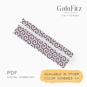 Spiral Hexagon Geometric Peyote Bracelet Pattern