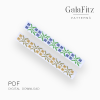 Delicate branch loom bracelet with blue cornflower-like blooms and a second muted yellow floral colorway on white