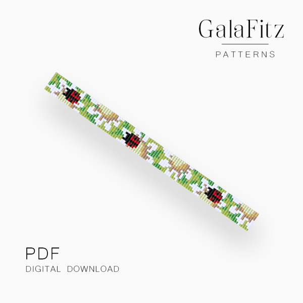 Ladybug Daisy Garden Loom Bracelet Pattern