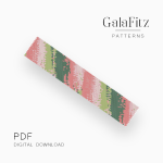 Blush Green Abstract Peyote Bracelet Pattern