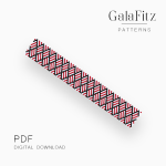 Red Black Geometric Peyote Bracelet Pattern