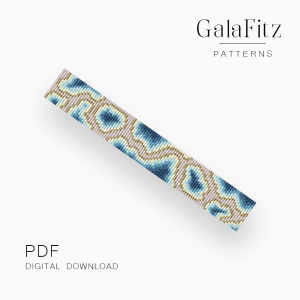 Blue Geode Loom Bracelet Pattern, PDF