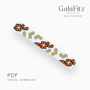 Floral Honeycomb Loom Bracelet Pattern, PDF