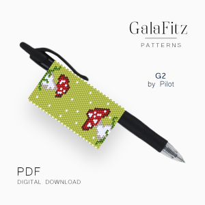 Red Mushroom Peyote Pen Wrap Pattern PDF