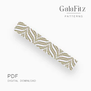White and Gold Minimalist Loom Bracelet Pattern, PDF