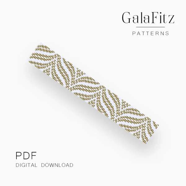 White and Gold Minimalist Loom Bracelet Pattern, PDF