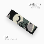 Moonlit Bat Peyote Bracelet Pattern PDF
