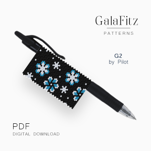 Snowflake Pen Wrap Pattern – Even Count Peyote for Pilot G2