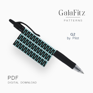 Geometric Turquoise Pen Wrap Peyote Pattern, PDF