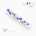 Blue Cornflower Loom Bracelet Pattern – Floral Beadwork by GalaFitz
