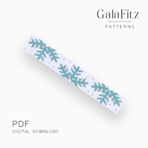 Snowflake Loom Bracelet Pattern – Blue Winter Cuff PDF
