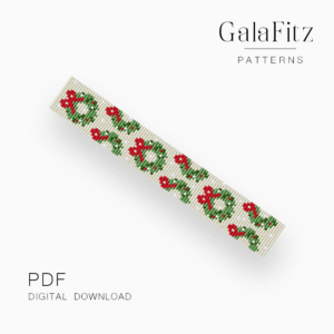 Christmas Wreath Loom Bracelet Pattern PDF Download