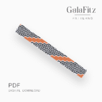 Geometric Black & Orange Peyote Bracelet Pattern – PDF Beadwork Design