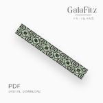 Geometric Loom Bracelet Pattern in Black and Mint