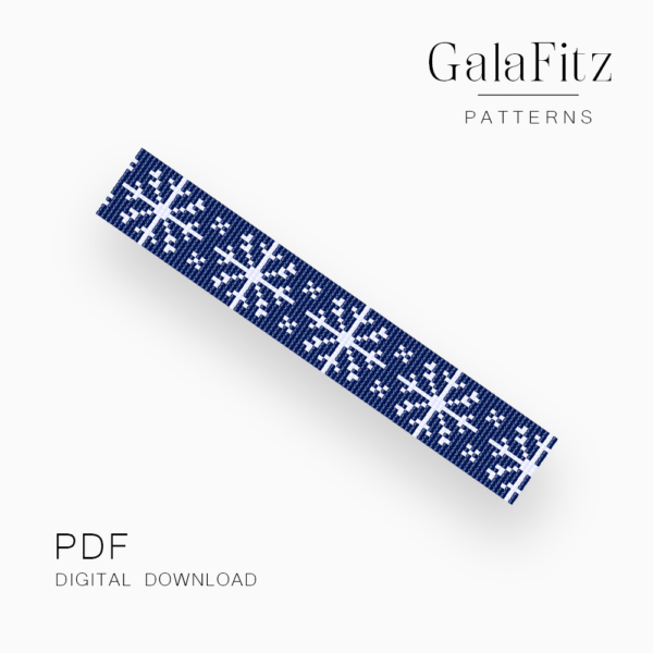 Midnight Crown Snowflake Loom Bracelet Pattern PDF