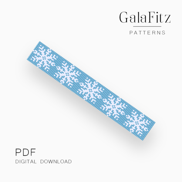 Polar Star Snowflake Loom Bracelet Pattern, PDF