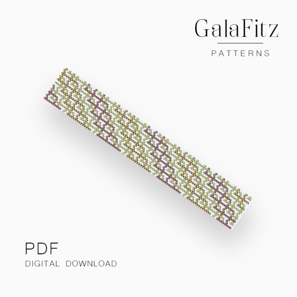 Interlocking Geometric Peyote Bracelet Pattern PDF