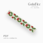 Holiday Christmas Wreath Peyote Bracelet Pattern PDF