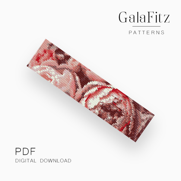 Blush Peony Bloom Loom Bracelet Pattern